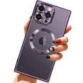 thumbnail image 1 of Dteck for iPhone 11 Pro Max Case Magnetic Compatible with MagSafe, Soft Plating TPU Bumper Anti-Scratch Shockproof Clear Cover with Camera Lens Protector for iPhone 11 Pro Max,Deep Purple, 1 of 4