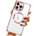 thumbnail image 1 of Dteck for iPhone 11 Pro Max Case Magnetic Compatible with MagSafe, Soft Plating TPU Bumper Anti-Scratch Shockproof Clear Cover with Camera Lens Protector for iPhone 11 Pro Max,Rosegold, 1 of 4