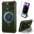 thumbnail image 1 of Dteck for iPhone 11 Pro Max Case with Magnetic Invisible Stand, Compatible with MagSafe, Glass Screen Protector + Camera Protector Shockproof Rugged Case Cover for iPhone 11 Pro Max,Green, 1 of 9