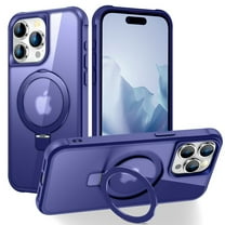 Dteck for iPhone 11 Pro Max Case with Magnetic Invisible Stand, Military Grade Drop Protection, Compatible with MagSafe, Shockproof Translucent Matte Protective Cover with Ring Holder,Blue
