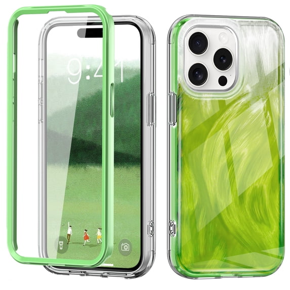 Dteck for iPhone 11 Pro Max Case, Not-Yellowing Full Cover with Built-in Screen Protector, Military Grade Drop Protection Shockproof Phone Case for iPhone 11 Pro Max, Gradient Green