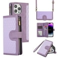thumbnail image 1 of Dteck for iPhone 11 Pro Max Case, iPhone 11 Pro Max Wallet Case with 9 Card Slots, PU Leather Magnetic Flip Zipper Purse Wristlet Strap Crossbody Lanyard Kickstand Phone Case,Purple, 1 of 9