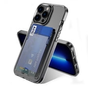 Dteck iPhone 11 Pro Max Clear Case with Card Holder, Soft TPU Bumper Hard PC Back Cover Shockproof Wallet Protective Case for Apple iPhone 11 Pro Max, Transparent