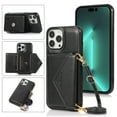 thumbnail image 1 of Dteck for iPhone 11 Pro Max Crossbody Wallet Case, PU Leather Phone Case with Card Holder Shoulder Strap Purse Cover for Women Men Compatible with iPhone 11 Pro Max,Black, 1 of 5