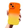thumbnail image 1 of Dteck for iPhone 11 Pro Max Phone Case, Cute Gradient Color Curly Wave Frame Camera Lens Cover Protective Shockproof Bumper Soft Silicone Phone Cover, B, 1 of 7