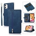 thumbnail image 1 of Dteck iPhone 11 Pro Zipper Walle Case,PU Leather Flip Retro Shockproof Magnetic Stand Case Cover for iPhone 11 Pro 5.8 inch,Blue, 1 of 10