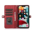 thumbnail image 1 of Dteck iPhone 11 Zipper Wallet case,PU Leather Flip Retro Shockproof Magnetic Zipper Wallet Stand Case Cover for iPhone 11 6.1 inch,Red, 1 of 10