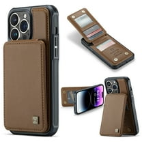 Dteck for iPhone 12 Case with Card Holder, iPhone 12 Pro Wallet Case for Women Men with RFID Blocking, Durable Leather Kickstand Shockproof Case for iPhone 12/12 Pro 6.1 Inch,Brown