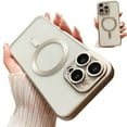 thumbnail image 1 of Dteck for iPhone 12 Case with Full Camera Lens Protector, Compatible with MagSafe, Slim Fit Yellowing Resistant Anti-Scratch Back Clear Plating Shockproof Magnetic Phone Case for iPhone 12,Gray, 1 of 8