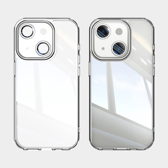 Dteck for iPhone 12 Clear Case, Shockproof Slim Clear Hard PC Back with Soft TPU Bumper Scratch Resistant Protective Transparent Anti-Scratch Phone Case, White