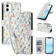 thumbnail image 1 of Dteck for iPhone 12 Mini Wallet Case with Card Holder, Shockproof PU Leather Flip Cover with RFID Blocking Protective Phone Case with 3 Card Slots Kickstand & Wrist Strap for Women and Men, E, 1 of 8
