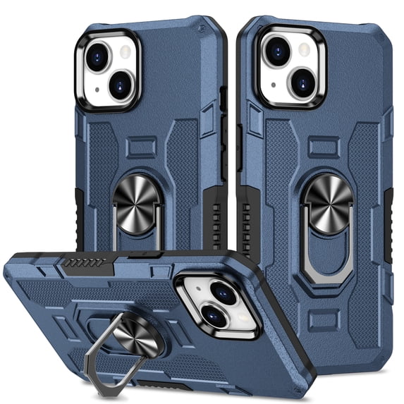 Dteck for iPhone 12 Pro/12 6.1 inch Case,360° Rotate Ring Stand Kickstand Magnetic Car Shockproof Rugged Hybrid Hard PC+Soft TPU Back Cover.For iPhone 12 Pro / 12 6.1",Blue