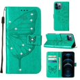 thumbnail image 1 of Dteck for iPhone 12 Pro 6.1" 2020 Flip Wallet Case, PU Leather Anti-Drop Case with Card Slot & Kickstand & Wrist Strap Shockproof Protective Case for iPhone 12 Pro Women Men, Green, 1 of 7