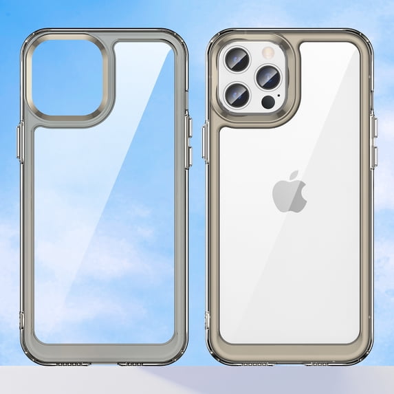 Dteck iPhone 12 Pro Case Clear, Shockproof Bumper Protective Cell Phone Back Cover Transparent TPU and Rubber 4 Corners Slim Fit Flexible Skin for Apple iPhone 12 Pro 6.1", Gray