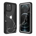 thumbnail image 1 of Dteck iPhone 12 Pro Case Waterproof IP68 Dustproof Case with Built-in Screen Protector, Underwater Outdoor Full Body Heavy Duty Shockproof Protective Cover, Black + Clear, 1 of 10