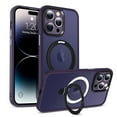thumbnail image 1 of Dteck for iPhone 12 Pro Case / iPhone 12 Case with Magnetic Ring Stand, Compatible with MagSafe, Frosted Translucent Slim Phone Grip Cover 6.1 Inch,Deep Purple, 1 of 6