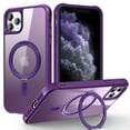 thumbnail image 1 of Dteck for iPhone 12 Pro / 12 with Magnetic Invisible Stand Military Drop Protection Case, Shockproof Compatible with MagSafe Slim Rugged Matte Ring Holder Holder Phone Case for Men Women, purple, 1 of 7
