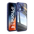 thumbnail image 1 of Dteck for iPhone 12 Pro Max Back Case, Shockproof Slim Clear Hard PC Back with Soft TPU Bumper Scratch Resistant Protective Transparent Anti-Scratch Phone Case, Blue, 1 of 5