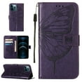 thumbnail image 1 of Dteck iPhone 12 Pro Max Case, Butterfly Patterned Wallet Case, Magnetic Hand Strap Credit Card Holder Slots Synthetic Leather Kickstand Protective Cover For iPhone 12 Pro Max, Purple, 1 of 14