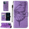 thumbnail image 1 of Dteck iPhone 12 Pro Max Case, Butterfly Patterned Wallet Case, Magnetic Hand Strap Credit Card Holder Slots Synthetic Leather Kickstand Protective Cover For iPhone 12 Pro Max, Lightpurple, 1 of 14