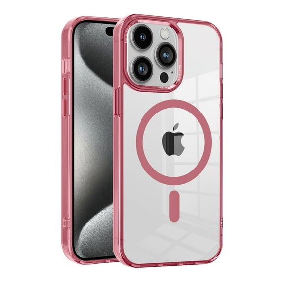Dteck for iPhone 12 Pro Max Case,Compatible with MagSafe,Military-Grade Protection,Yellowing Resistant Scratch-Resistant Clear Back, Magnetic Phone Case for iPhone 12 Pro Max,Pink