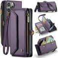 thumbnail image 1 of Dteck for iPhone 12 Pro Max Case with RFID Blocking Wallet Case for Women Men, Shockproof PU Leather Magnetic Flip Strap Zipper Card Holder Phone Case,Purple, 1 of 6