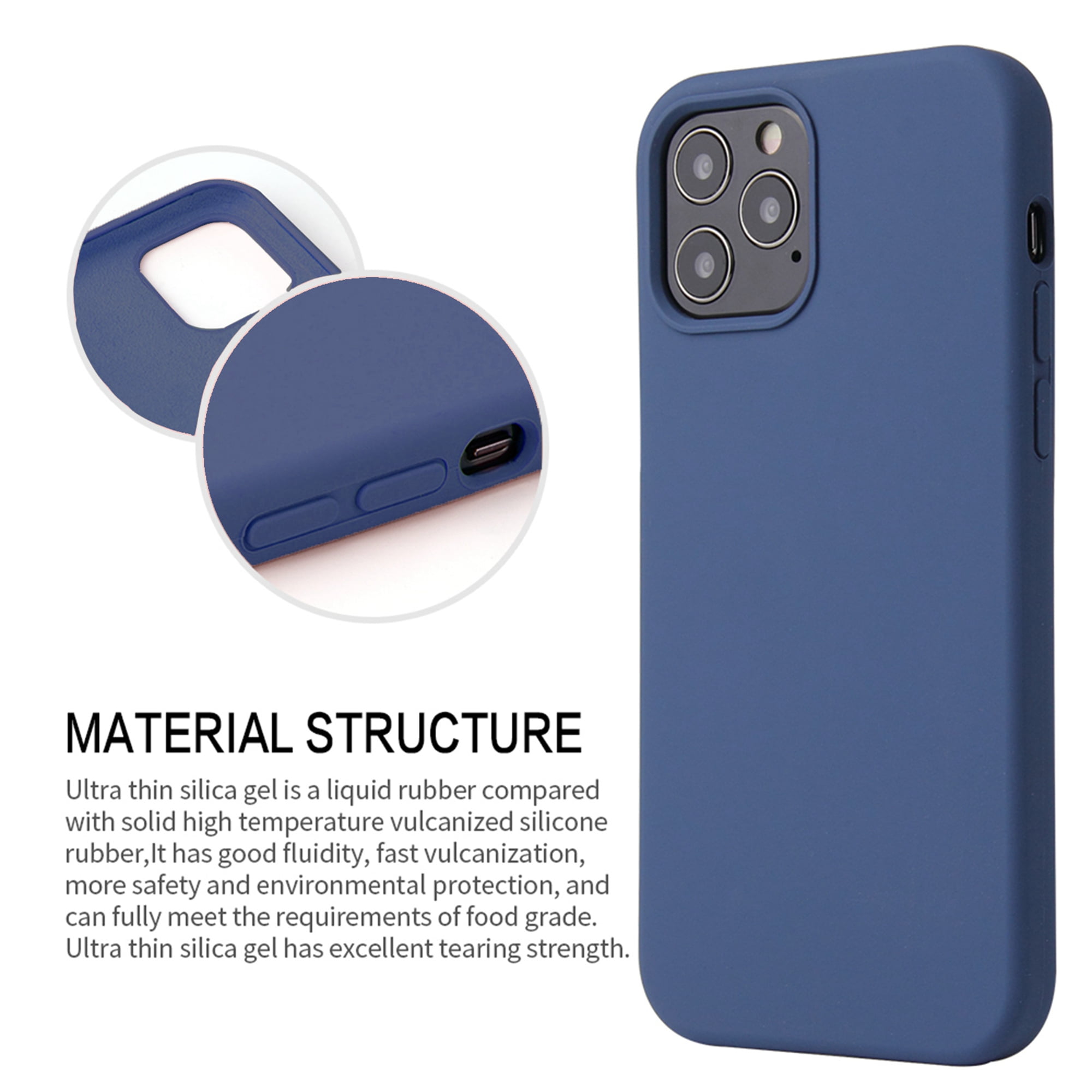 Dteck iPhone 12 Pro Max Case, Ultra Slim Fit iPhone Case Liquid Silicone Gel Cover Anti-Scratch Shockproof Case Compatible with Apple iPhone 12 Pro Max 6.7", Deep Blue