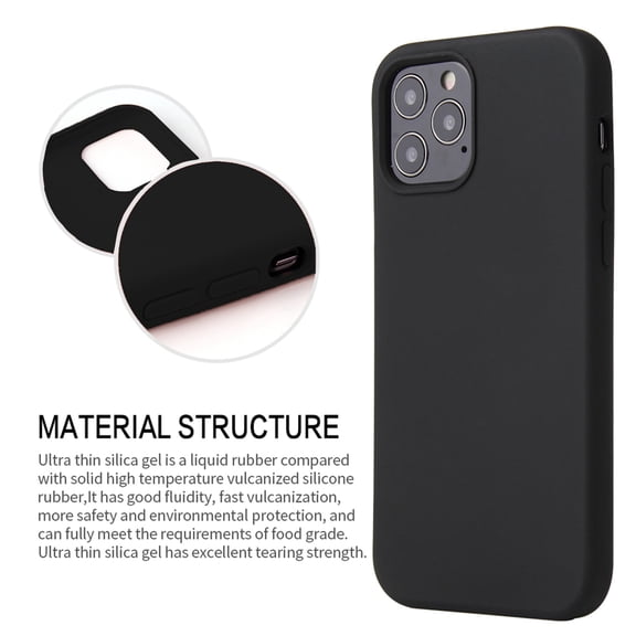 Dteck iPhone 12 Pro Max Case, Ultra Slim Fit iPhone Case Liquid Silicone Gel Cover Anti-Scratch Shockproof Case Compatible with Apple iPhone 12 Pro Max 6.7", Black