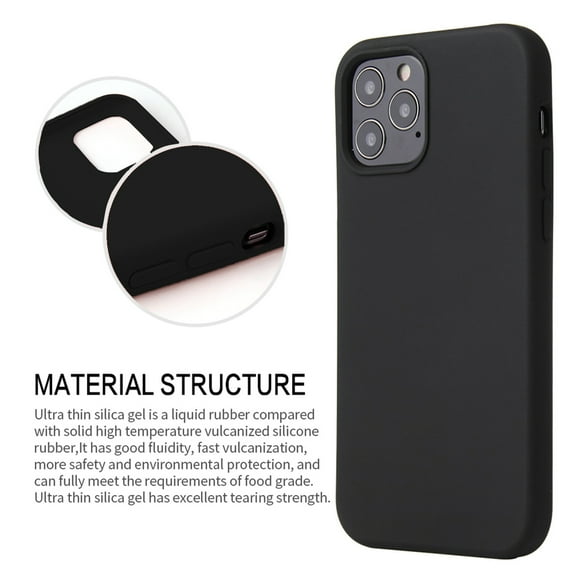 Dteck iPhone 12 Pro Max Case, Ultra Slim Fit iPhone Case Liquid Silicone Gel Cover Anti-Scratch Shockproof Case Compatible with Apple iPhone 12 Pro Max 6.7", Black