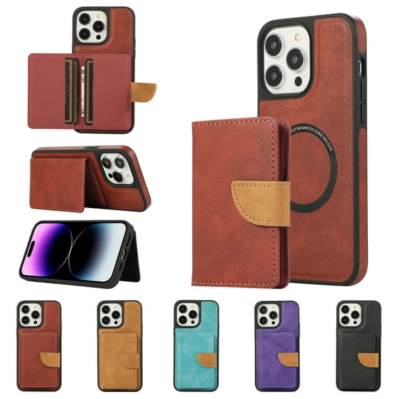 Dteck for iPhone 12 Pro Max Wallet Case, Compatible with MagSafe, 2 in 1 Magnetic Detachable PU Leather Card Pocket Wallet 12 Pro Max Phone Case for Women Men,Winered