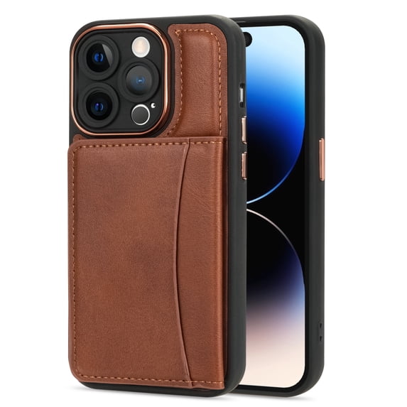 Dteck for iPhone 12 Pro Max Wallet Case, Compatible with MagSafe, iPhone 12 Pro Max Case with Flip Back Card Holder, PU Leather Protective Cover for iPhone 12 Pro Max,Brown