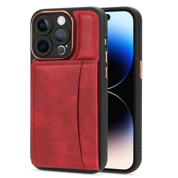 Dteck for iPhone 12 Pro Max Wallet Case, Compatible with MagSafe, iPhone 12 Pro Max Case with Flip Back Card Holder, PU Leather Protective Cover for iPhone 12 Pro Max,Red