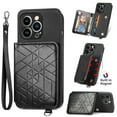 thumbnail image 1 of Dteck iPhone 12 pro max case,PU Leather Magnetic Card Slots,Compatible Magnetic Car Mount phone Flip Kickstand Shockproof Ultra-Slim Cover for iPhone 12 pro max 6.7 inch,Black, 1 of 9