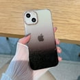 thumbnail image 1 of Dteck for iPhone 13 6.1 Inch Glitter Gradient Clear Case, Two Colors Gradient Electroplating Raised Lip Frame Scratch Resistant Shockproof Cover Case for iPhone 13, Black Clear, 1 of 8