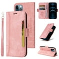 thumbnail image 1 of Dteck for iPhone 13 6.1 inch Case,360 Protection Luxury PU Leather Magnetic Folding Wallet Card Pocket Slots Holder TPU Shockproof Cover with Wrist Strap.For iPhone 13,Pink, 1 of 12