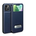 thumbnail image 1 of Dteck iPhone 13 Case (6.1 inch 2021 Release),Vintage PU Leather Surface Flip Kickstand [Perspective Window] Rugged Ant-drop PC Backplane Shpckproof Comprehensive Case For iPhone 13, Blue, 1 of 6