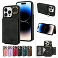 thumbnail image 1 of Dteck for iPhone 13 Case with Card Holder, Retro PU Leather Wallet Case with Rotating Ring Kickstand, Slim Back Protective Cover Case for iPhone 13,Black, 1 of 7
