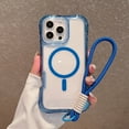 thumbnail image 1 of Dteck for iPhone 13 Case Clear Compatible with MagSafe, Heavy Duty Drop Protection Rugged Shockproof 3-Layer Military Protective Tough Strap Durable Cover,Darkblue, 1 of 10
