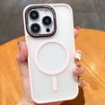 thumbnail image 1 of Dteck for iPhone 13 Case with Integrated Camera Lens Ring Protection, Compatible with MagSafe, Military Grade Drop-Proof Shockproof Matte Translucent Protective Case for iPhone 13,Pink, 1 of 6