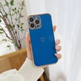 thumbnail image 1 of Dteck for iPhone 13 Case Ultra Slim Cute Luxury Love Heart Plating Gold Soft Bumper Full Body Protective Slim For Girls Women Case For iPhone 13,Darkblue, 1 of 5