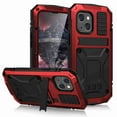 thumbnail image 1 of Dteck iPhone 13 Metal case with Kickstand Screen Protector Case Sturdy Military Armor Durable Full Body Heavy Duty Shockproof Drop Tested Outdoor Case for iPhone 13 (Red), 1 of 7
