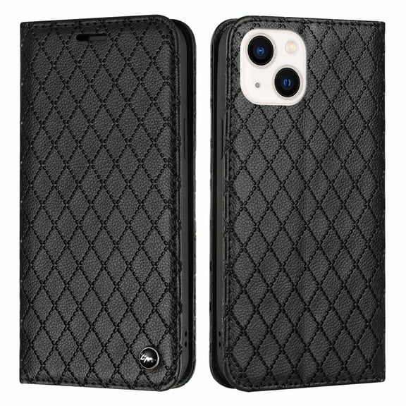 Dteck for iPhone 13 Mini Case,iPhone 13 Mini Wallet Case,Flip Case PU Leather classic texture Folio Magnetic Kickstand Cover Card Slots for iPhone 13 Mini,Black