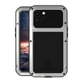 thumbnail image 1 of Dteck iPhone 13 Mini Heavy Duty Case, Outdoor Aluminum Metal Military Grade Bumper Shockproof Dustproof Anti-Scratch Full Body Protection Case with Tempered Glass for iPhone 13 Mini (Silver), 1 of 7