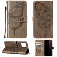 thumbnail image 1 of Dteck iPhone 13 Pro Case, Butterfly Patterned Wallet Case, Magnetic Hand Strap Credit Card Holder Slots Synthetic Leather Kickstand Protective Cover For iPhone 13 Pro, Gray, 1 of 11