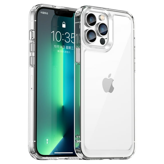 Dteck iPhone 13 Pro Case Clear, Shockproof Bumper Protective Cell Phone Back Cover Transparent TPU and Rubber 4 Corners Slim Fit Flexible Skin for Apple iPhone 13 Pro 6.1" 2021, Clear