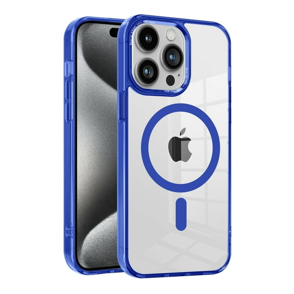 Dteck for iPhone 13 Pro Case,Compatible with MagSafe,Military-Grade Protection,Yellowing Resistant Scratch-Resistant Clear Back, Magnetic Phone Case for iPhone 13 Pro,Deep Blue
