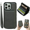 thumbnail image 1 of Dteck for iPhone 13 Pro Case Detachable Wallet Case with 11-Card Holder, 2 in 1 PU Leather Zipper Purse with Wristlet for Women Men, Durable Shockproof Phone Cover for iPhone 13 Pro,Gray, 1 of 6