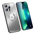 thumbnail image 1 of Dteck for iPhone 13 Pro Case, Premium PC and TPU Soft Edges Frosted Metal Case with Exposed Logo Shockproof Protective Case for iPhone 13 Pro 6.1 inch 2021 Ladies Women Men, Silver, 1 of 7