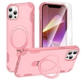 thumbnail image 1 of Dteck for iPhone 13 Pro Case with Screen Protector, Compatible with MagSafe Shockproof Invisible Magnetic Ring Stand Military-Grade Heavy Duty Protection Phone Case, Pink, 1 of 7
