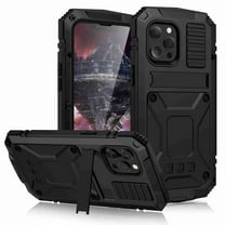 Dteck iPhone 13 Pro Max 5G Metal case with Kickstand Screen Protector Case Sturdy Military Armor Durable Full Body Heavy Duty Shockproof Drop Tested Outdoor Case for iPhone 13 Pro Max (Black)